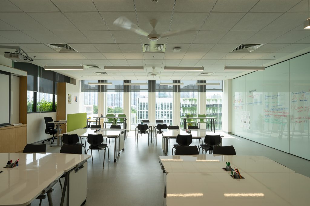 Flexible classroom interior designed by BOHO