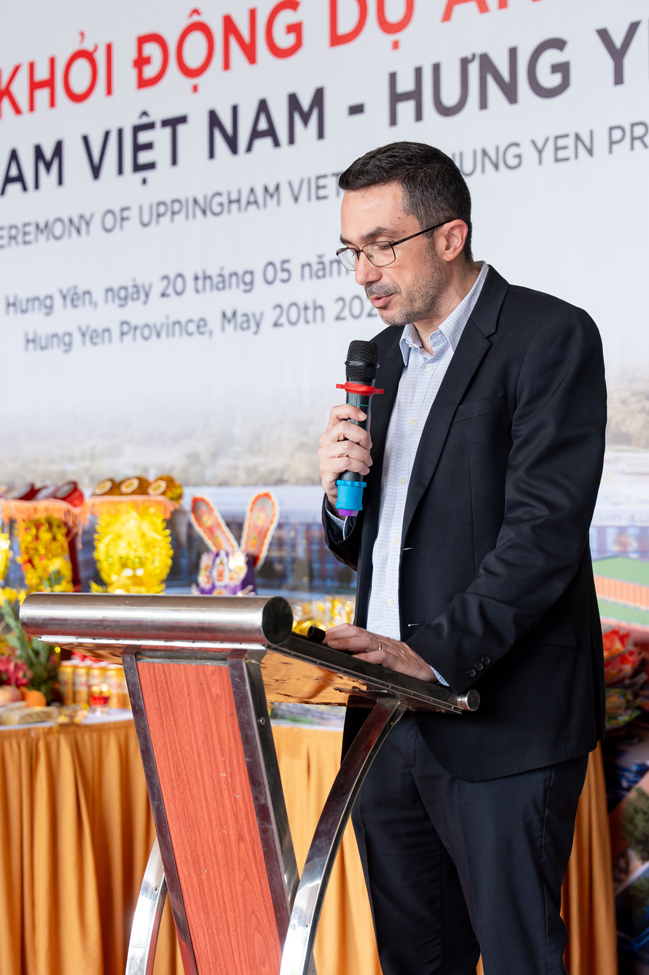 Mr. Steve Piraino, PMC Director, at the Uppingham Vietnam - Hung Yen School Project Launch Ceremony