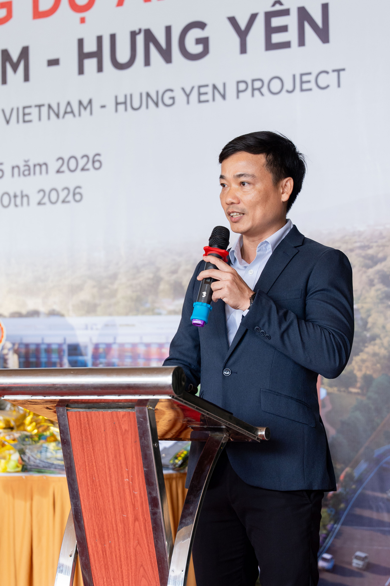 BOHO representative speaking at the Uppingham Vietnam - Hung Yen School Project Launch Ceremony