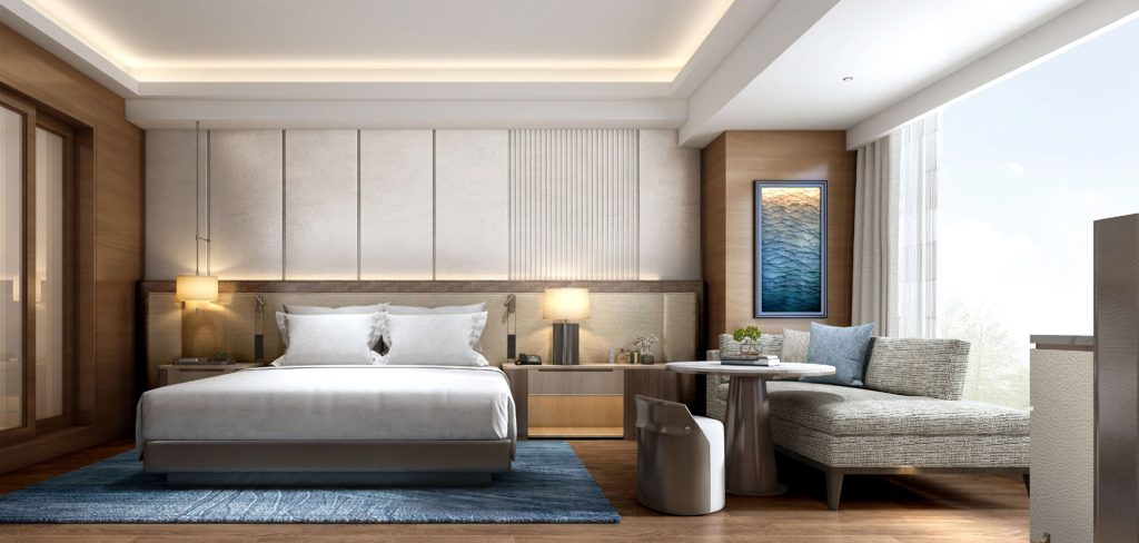Phối cảnh 3D nội thất phòng khách sạn JW Marriott Hotel & Suites Saigon
