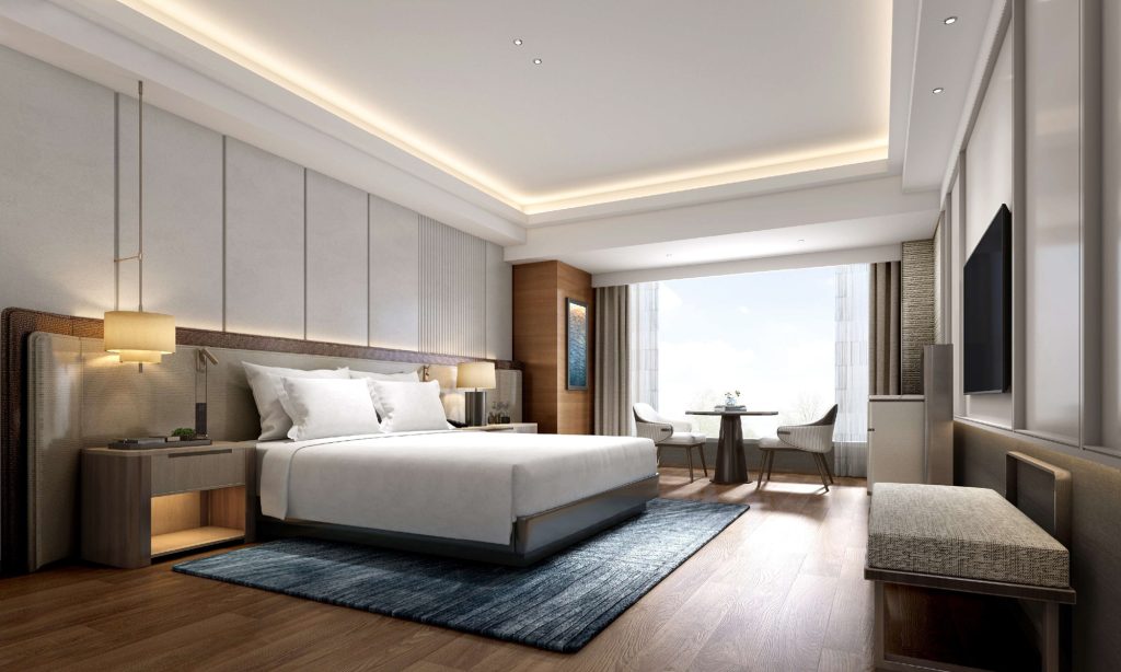 Phối cảnh 3D nội thất phòng khách sạn JW Marriott Hotel & Suites Saigon