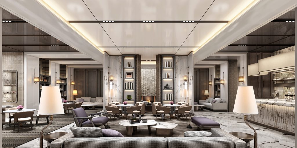 Phối cảnh 3D không gian The Lounge JW Marriott Hotel & Suites Saigon