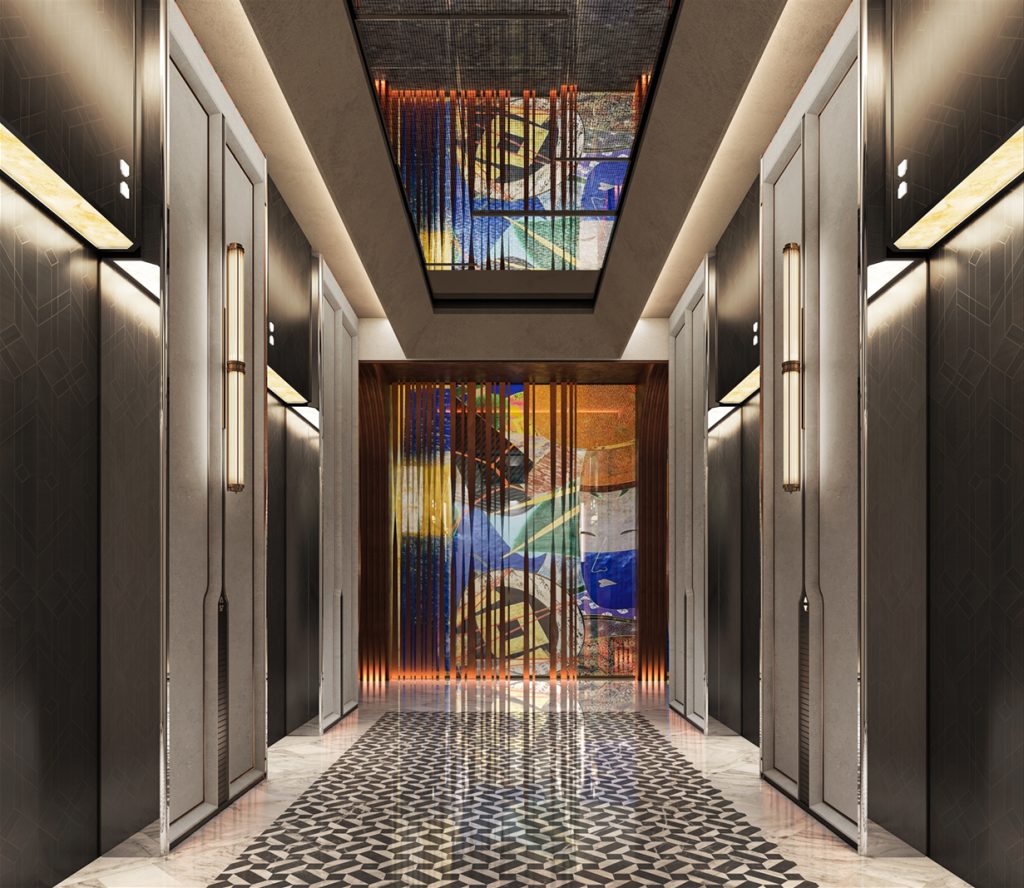 Phối cảnh 3D sảnh thang máy JW Marriott Hotel & Suites Saigon